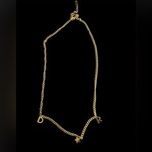 Vintage Gold Tone Initial Dainty Necklace